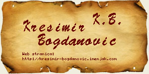 Krešimir Bogdanović vizit kartica